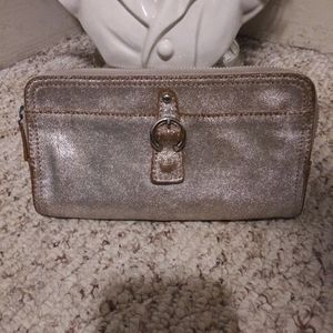 Tano Sparkly Silver Leather Clutch/Wallet